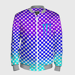 Бомбер мужской Monster шахматная клетка градиент, цвет: 3D-меланж