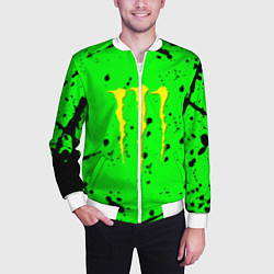 Бомбер мужской Monster energy кислотные брызги, цвет: 3D-белый — фото 2