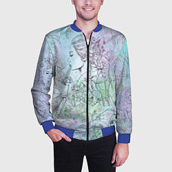 Бомбер мужской Скетч японские дорамы, цвет: 3D-синий — фото 2