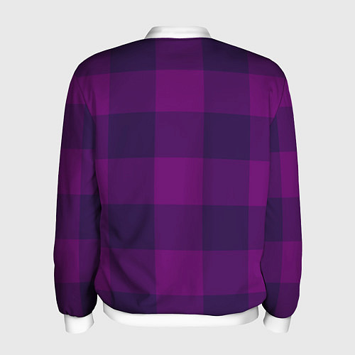 Мужской бомбер Баклажан ультрафиолет / 3D-Белый – фото 2