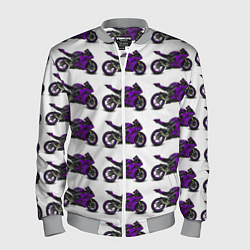 Бомбер мужской Motorcycle purple, цвет: 3D-меланж