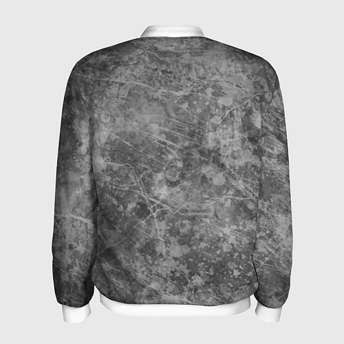 Мужской бомбер Абстракция - grey polished chip / 3D-Белый – фото 2