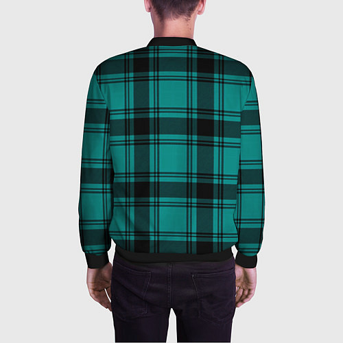 Мужской бомбер Checkered dark blue / 3D-Черный – фото 4