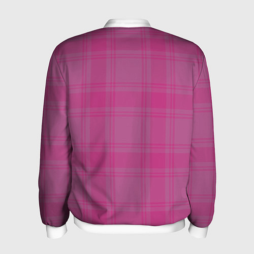 Мужской бомбер Checkered pink / 3D-Белый – фото 2