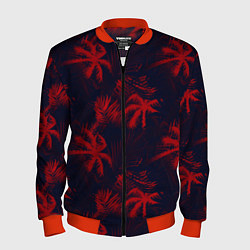Бомбер мужской Palm black red, цвет: 3D-красный