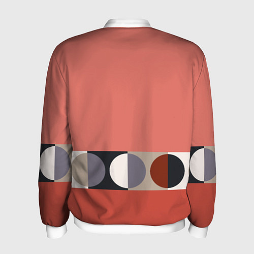 Мужской бомбер Луна Малевича розовый томат / 3D-Белый – фото 2