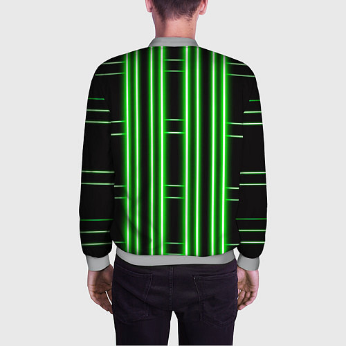 Мужской бомбер Neon green / 3D-Меланж – фото 4
