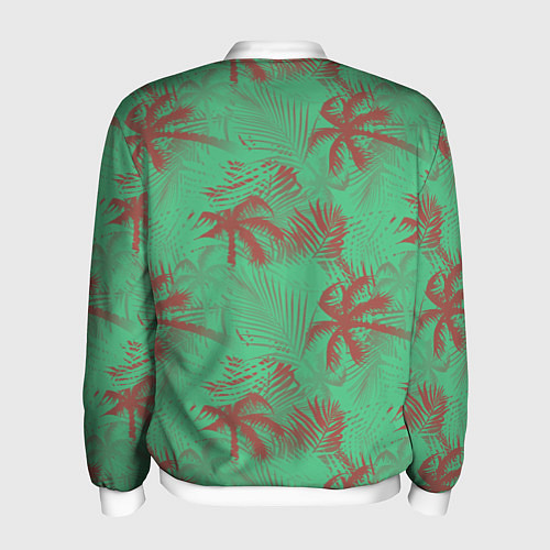 Мужской бомбер Palm brown turquoise / 3D-Белый – фото 2