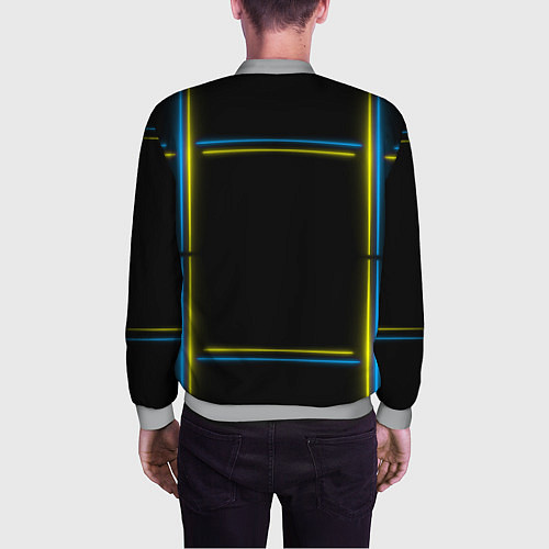 Мужской бомбер Neon yellow blue / 3D-Меланж – фото 4