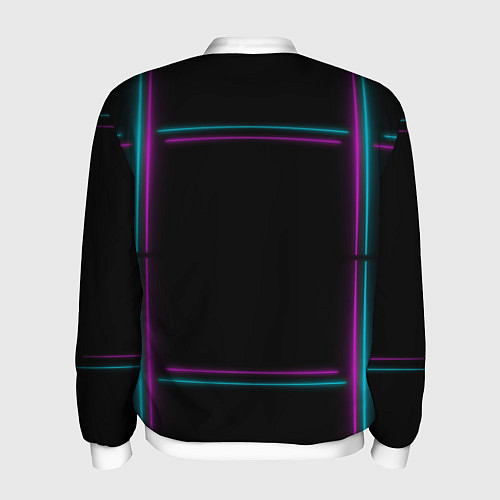 Мужской бомбер Neon pink light blue / 3D-Белый – фото 2