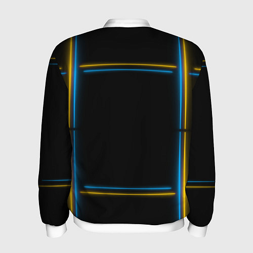 Мужской бомбер Neon yellow light blue / 3D-Белый – фото 2
