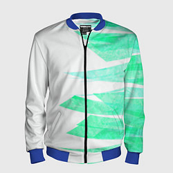 Мужской бомбер Color white light blue strip