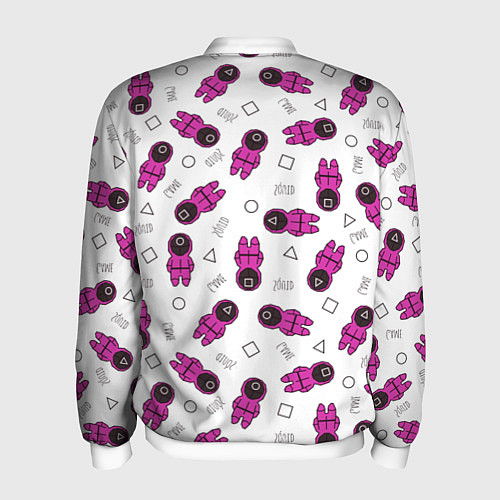 Мужской бомбер Персонажи корейского сериала игра в кальмара / 3D-Белый – фото 2