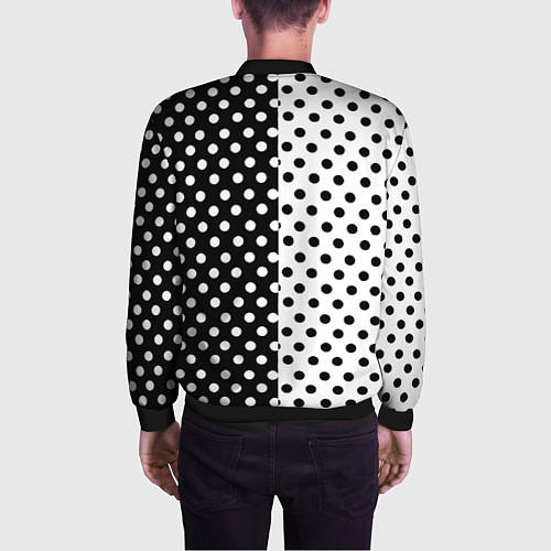 Мужской бомбер Doom точки черно белые / 3D-Черный – фото 4