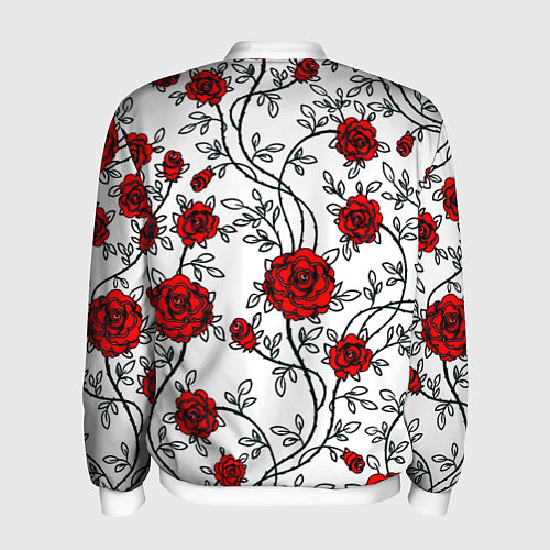 Мужской бомбер Doom розы / 3D-Белый – фото 2