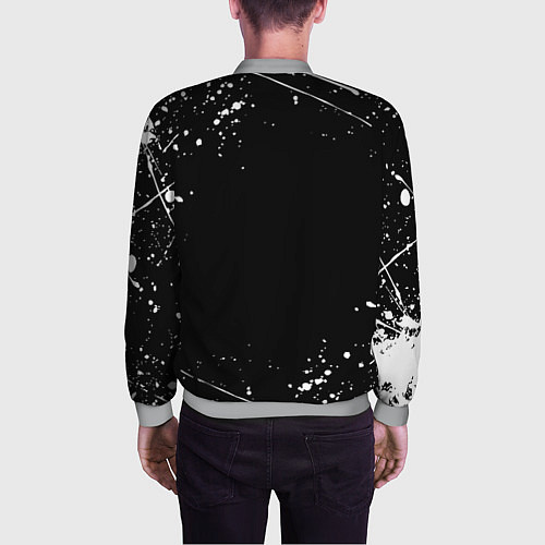 Мужской бомбер Doom краски белые / 3D-Меланж – фото 4