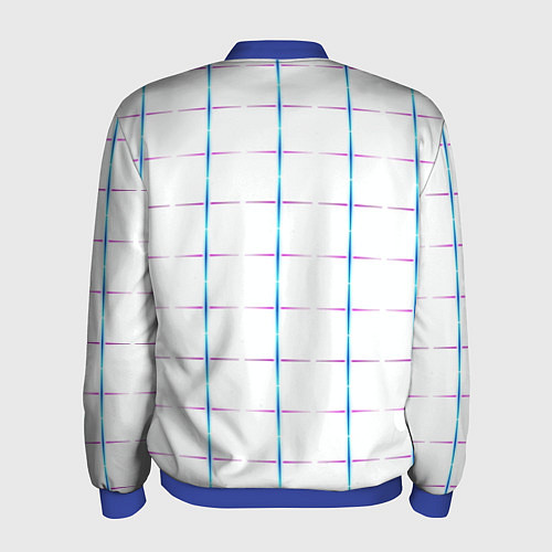 Мужской бомбер Color white blue stripes / 3D-Синий – фото 2