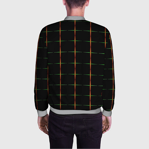 Мужской бомбер Color black orange green crosses / 3D-Меланж – фото 4
