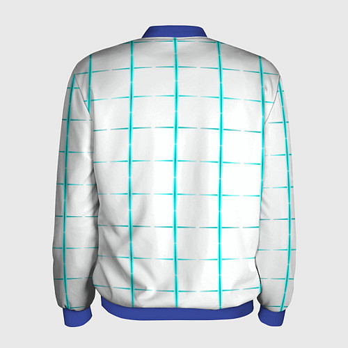 Мужской бомбер Color white light blue crosses / 3D-Синий – фото 2