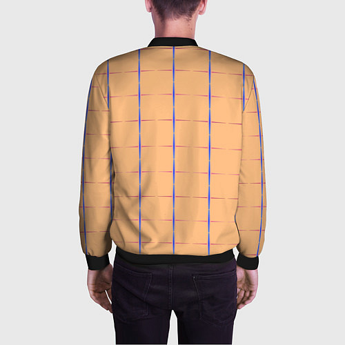 Мужской бомбер Color beige blue cross / 3D-Черный – фото 4