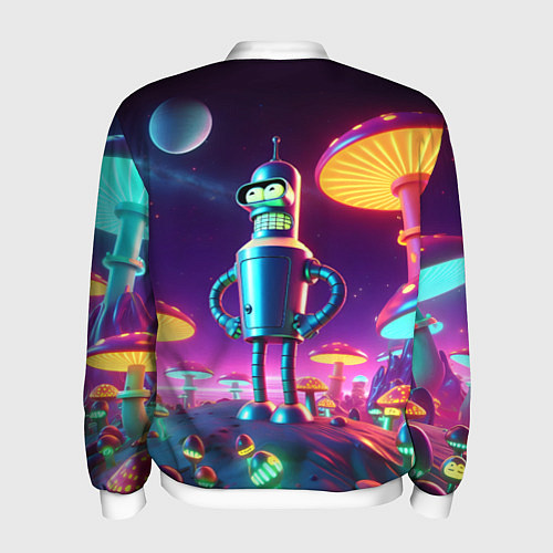 Мужской бомбер Ночёвка Бендера на планете светящихся гигантских г / 3D-Белый – фото 2