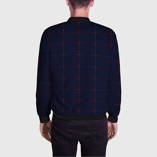 Мужской бомбер Color dark blue red crosses / 3D-Черный – фото 4