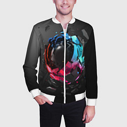 Бомбер мужской Abstract graphics, цвет: 3D-белый — фото 2