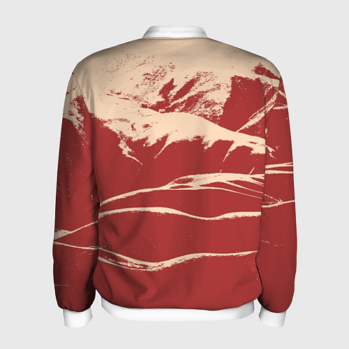 Мужской бомбер Песочные горы-абстракция / 3D-Белый – фото 2