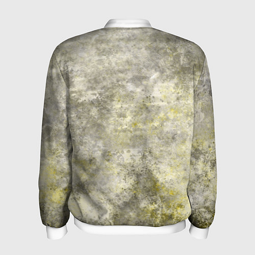 Мужской бомбер Абстракция - yellow acidic liquid / 3D-Белый – фото 2