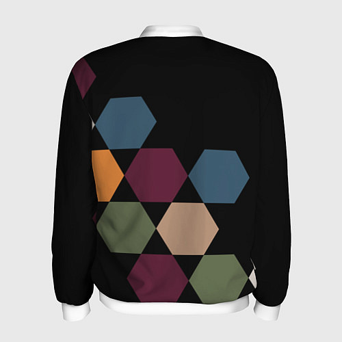 Мужской бомбер Honeycombs autumn colors / 3D-Белый – фото 2