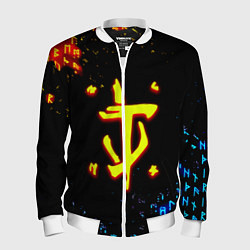 Мужской бомбер Doom огненные символы