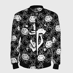 Бомбер мужской Doom x nirvana pattern, цвет: 3D-черный