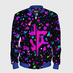 Бомбер мужской Doom цветные краски, цвет: 3D-синий