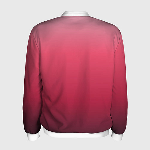 Мужской бомбер Градиент гранатовый / 3D-Белый – фото 2