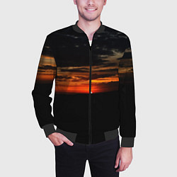 Бомбер мужской Закат на плато, цвет: 3D-черный — фото 2