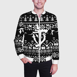 Бомбер мужской Doom x elders scrolls pattern, цвет: 3D-белый — фото 2