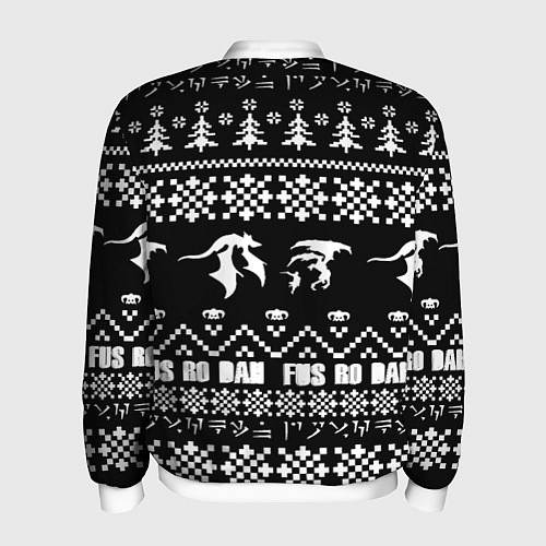 Мужской бомбер Doom x elders scrolls pattern / 3D-Белый – фото 2