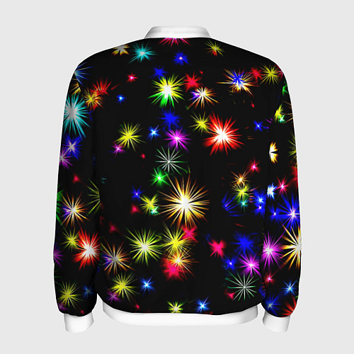 Мужской бомбер Doom новогодние искры / 3D-Белый – фото 2