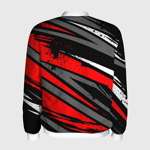 Мужской бомбер Umbrella - red lines / 3D-Белый – фото 2