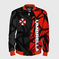 Бомбер мужской Umbrella corp - красные фрагменты, цвет: 3D-красный