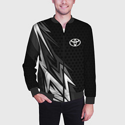 Бомбер мужской Toyota - монохром, цвет: 3D-черный — фото 2