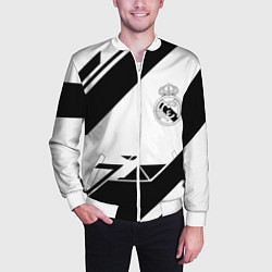 Бомбер мужской Real Madrid geometry, цвет: 3D-белый — фото 2