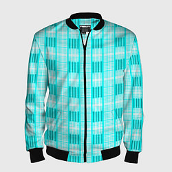 Бомбер мужской Color neon light blue, цвет: 3D-черный