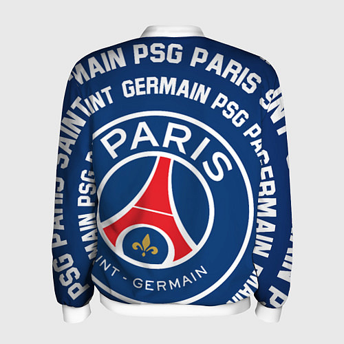 Мужской бомбер ПСЖ надписи по кругу / 3D-Белый – фото 2