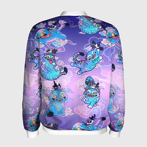 Мужской бомбер Тигр с сорокой / 3D-Белый – фото 2