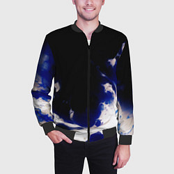 Бомбер мужской Синее пламя, цвет: 3D-черный — фото 2