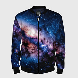 Бомбер мужской Фантастический космос звёзды и туманности, цвет: 3D-черный