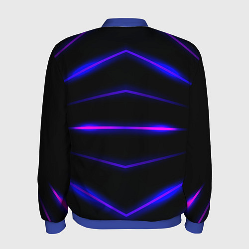 Мужской бомбер Color black neon stripes / 3D-Синий – фото 2