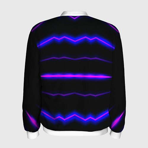 Мужской бомбер Color multicoloured neon stripes / 3D-Белый – фото 2