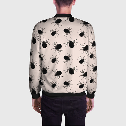 Мужской бомбер Паттерн с черными жуками / 3D-Черный – фото 4